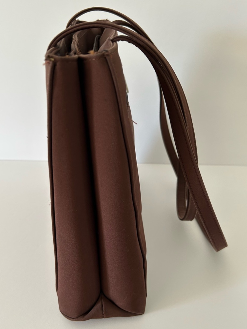 Vintage Y2K Handbag Shoulder Tote (Flawed) - Unbranded - Color: Burgundy/Brown - Picture 5 of 16